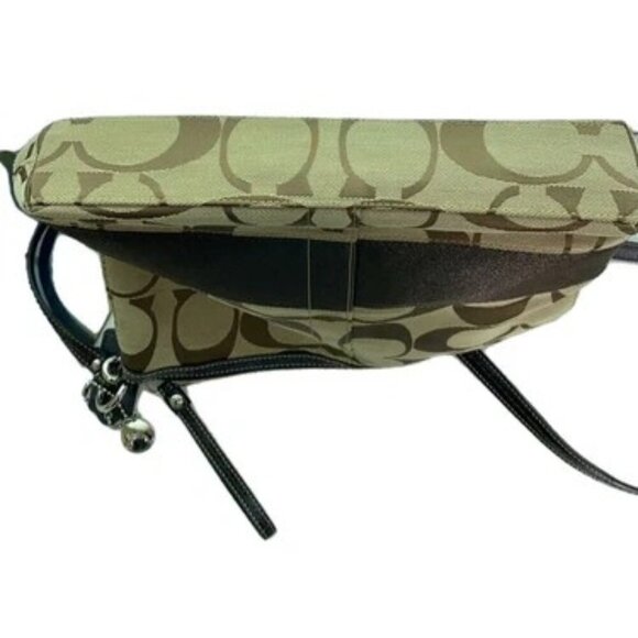 Coach Signature Jacquard Crossbody Bag with Brown Leather Trim - Picture 6 of 8